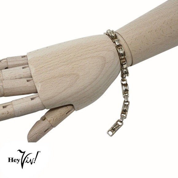 Vintage Coro 3D Curved Arch Chain Linked Gold Metal Bracelet 7.5" Long -Hey Viv - Picture 5 of 7